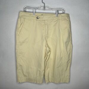 Bandolino Women's Yellow Bermuda Chino Casual Shorts‎ Golf Stretch Size 12